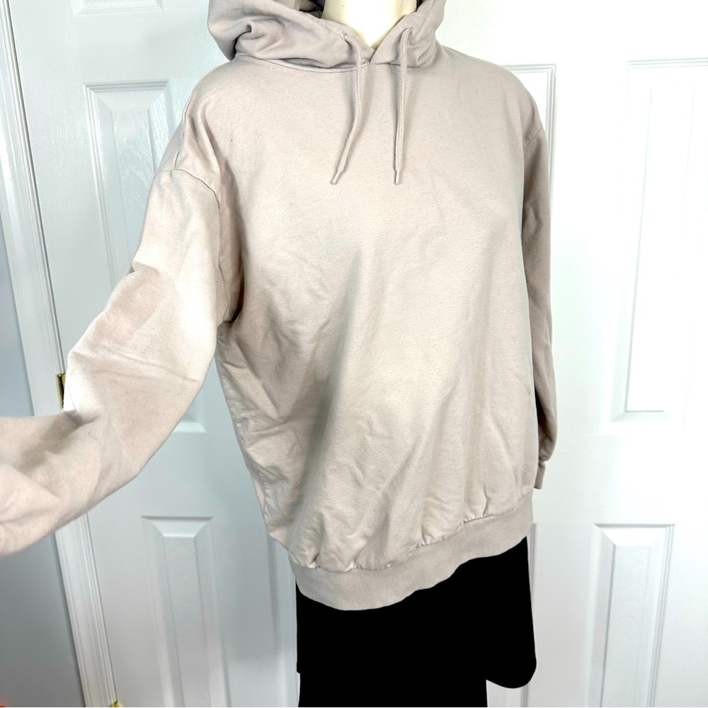 PRIMARK PARENTHOOD SWEATSHIRT neutral stone cafe long sleeve hooded sweatshirt S